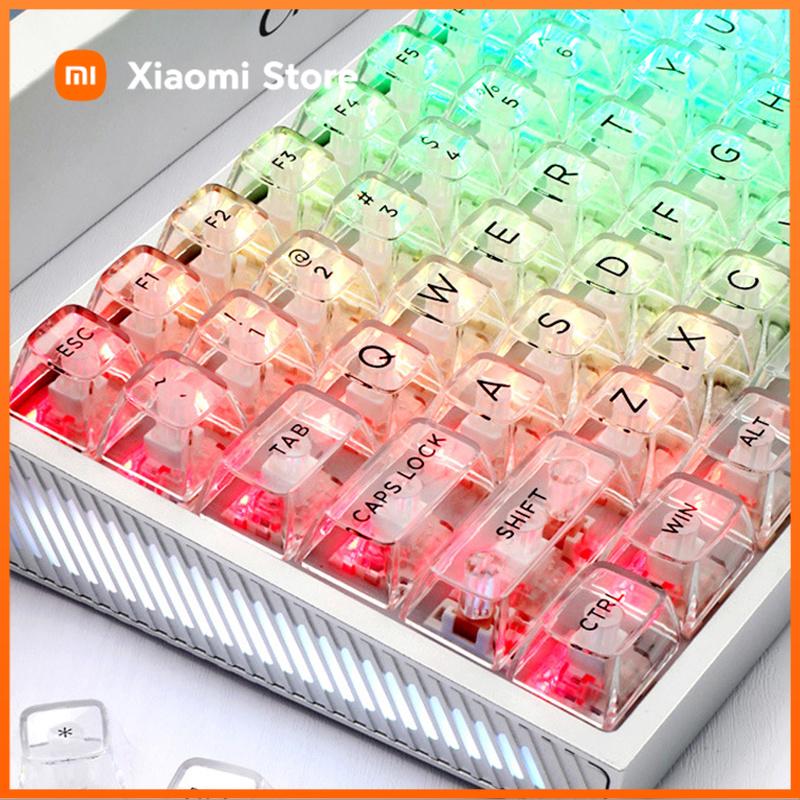 Xiaomi 132 Keys Crystal Transparent Keycaps For MX Switch Mechanical Keyboard Similar SA Profile Keycap ISO Enter RGB backlit Key Caps