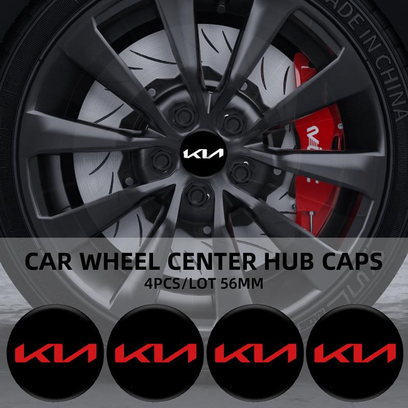 AADS1 4Pcs 56mm Car Wheel Hub Center Cap Emblem Badge Stickers For Kia Rio 2 3 K3 K5 Ceed Sportage Picanto Sorento Soul Accessories
