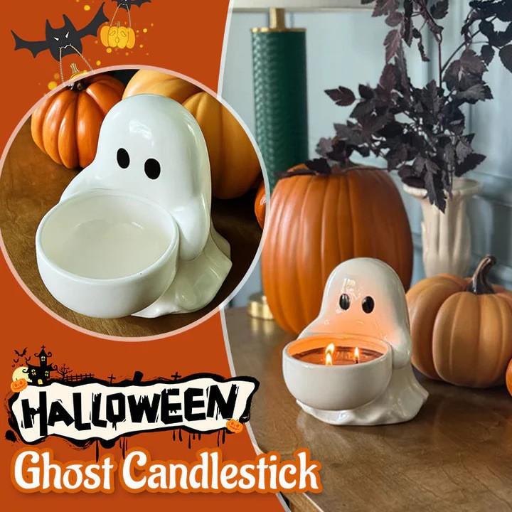 Halloween Ghost Aroma Candle Holder, Creative Resin Candle Stand, Spooky Home Decor, Gift for Halloween