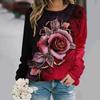 autumn and winter new fashion round neck long sleeve printed elegant casual loose hoodie
