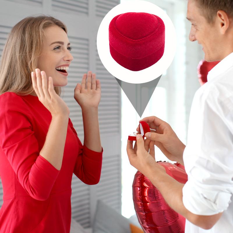 1 шт. Свадебный дисплей, элегантный органайзер для колец в форме сердца, удобная упаковка для ювелирных изделий, бархатный держатель для сережек