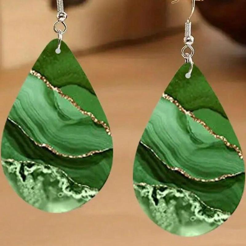 Красочные абстрактные серьги-капли из дерева для повседневной носки