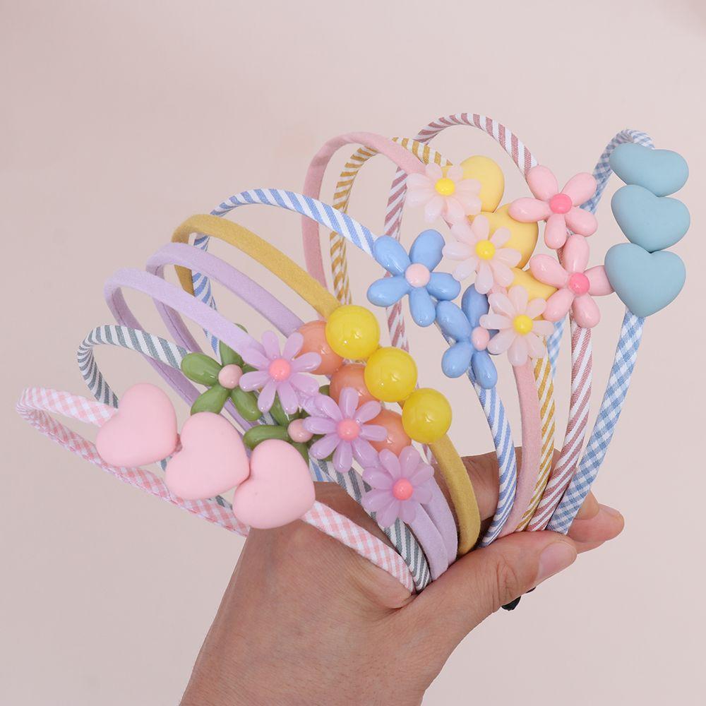 Милые головные уборы конфетного цвета, повязки на голову, детские аксессуары для волос, обручи для волос с цветами