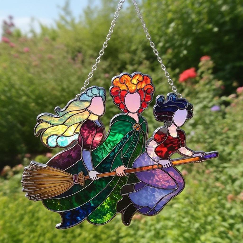 Flat Halloween Colored Window Hanging Acrylic Window Decoration, Creative Craft Pendant Home Decoration Hanging