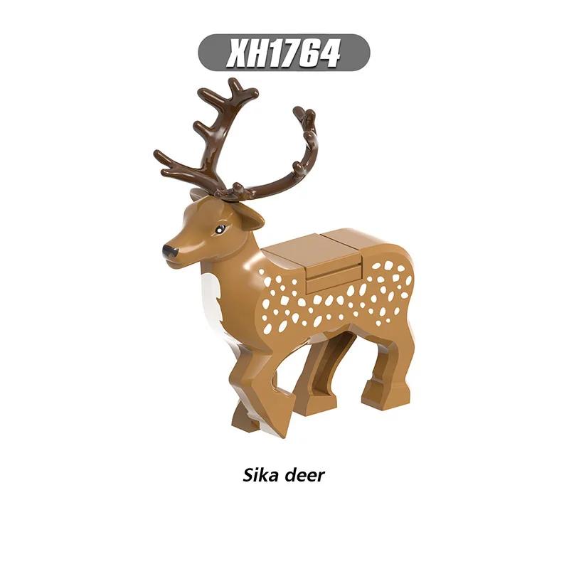 Christmas Elk Reindeer Deer Figures Animals Building Blocks Blocks Playthings Ideal for Children Children Xmas Toy Animals Block Christmas Gifts