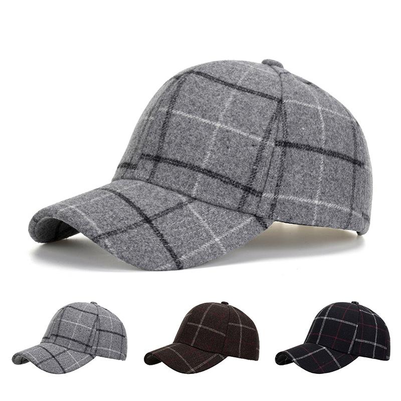 Autumn Winter Plaid Cap Men Baseball Cap Women Sun Hat Ponytail Panama Cap Visor Hats Snapback Hat