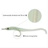 10pcs Durable Luminous Silicone Fish Eel Lure Artificial Soft Bait Worm Barbed Hook Lead Jig Head