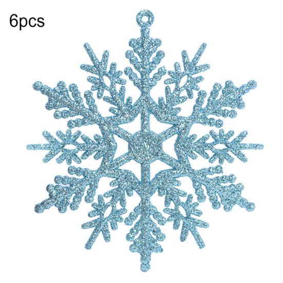 6шт 10см DIY искусственный блеск снежинка висячие украшения декор рождественской елки
