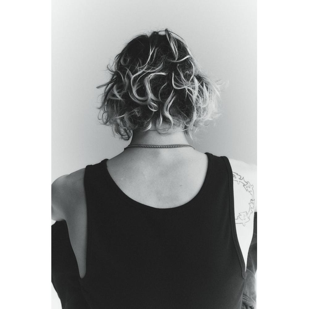 Топ без рукавов HM slimM Fit Ribbed, черный