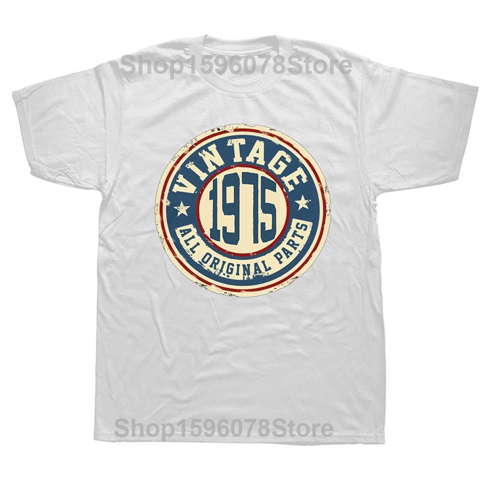 Забавные футболки 49 лет винтаж 1975 лимитированная серия летняя уличная одежда с коротким рукавом подарки на день рождения футболка мужская одежда
