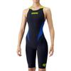Swimsuit AQUAFORCE Fusion Tri Half Spats Open Back Navy X Blue X Yellow L [Arena] (Crossback) Women's (NVBU)