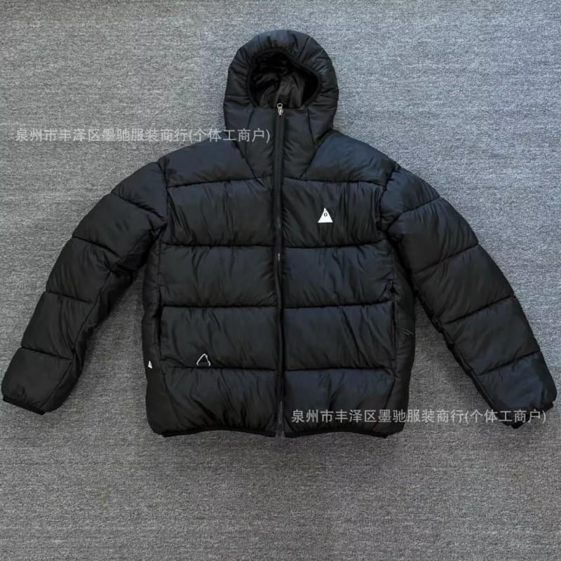 Mens Winter Warm Puffer Jacket With Hood Cotton Filled Loose Fit Outdoor Coat Youth
