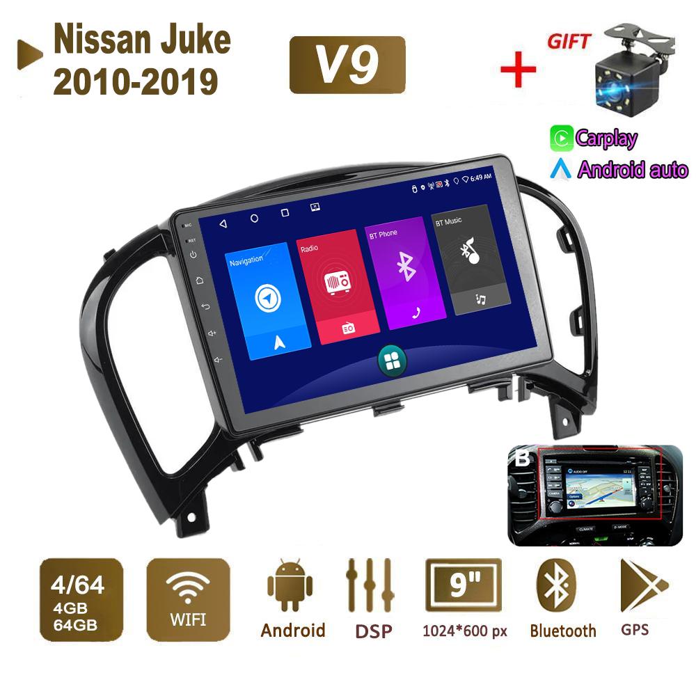Android Car Radio Stereo For Nissan Juke 2010-2019 GPS Navigation 2DIN 4 Core Multimedia Player 4+64GB Carplay Autoradio