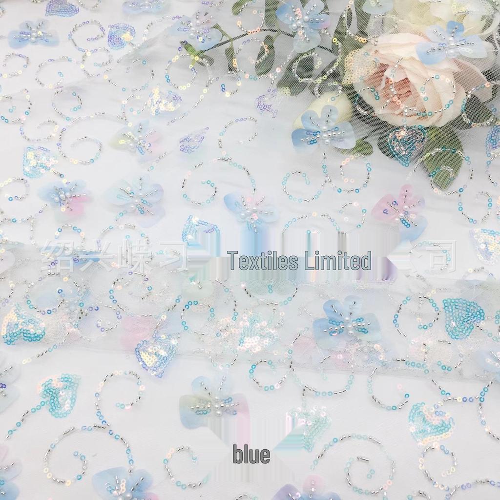 3 мм бусины-пузырьки и пайетки, сетчатая ткань в виде бабочек для детских юбок с вышивкой