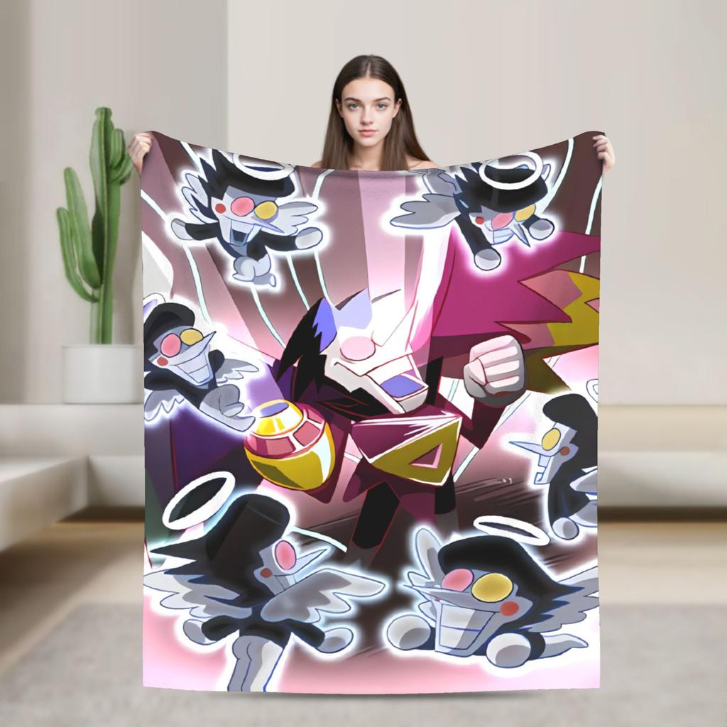 Deltarune Funny Tenna Blankets Airplane Travel Flannel Throw Blanket For Living Room Soft Custom DIY Bedspread Gift Idea