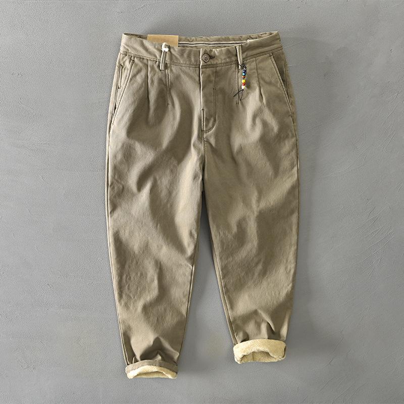 2023 мужские зимние брюки Flacee мужские хлопковые однотонные свободные повседневные брюки в стиле сафари с карманами цвета хаки армейские зеленые рабочие брюки 28-38