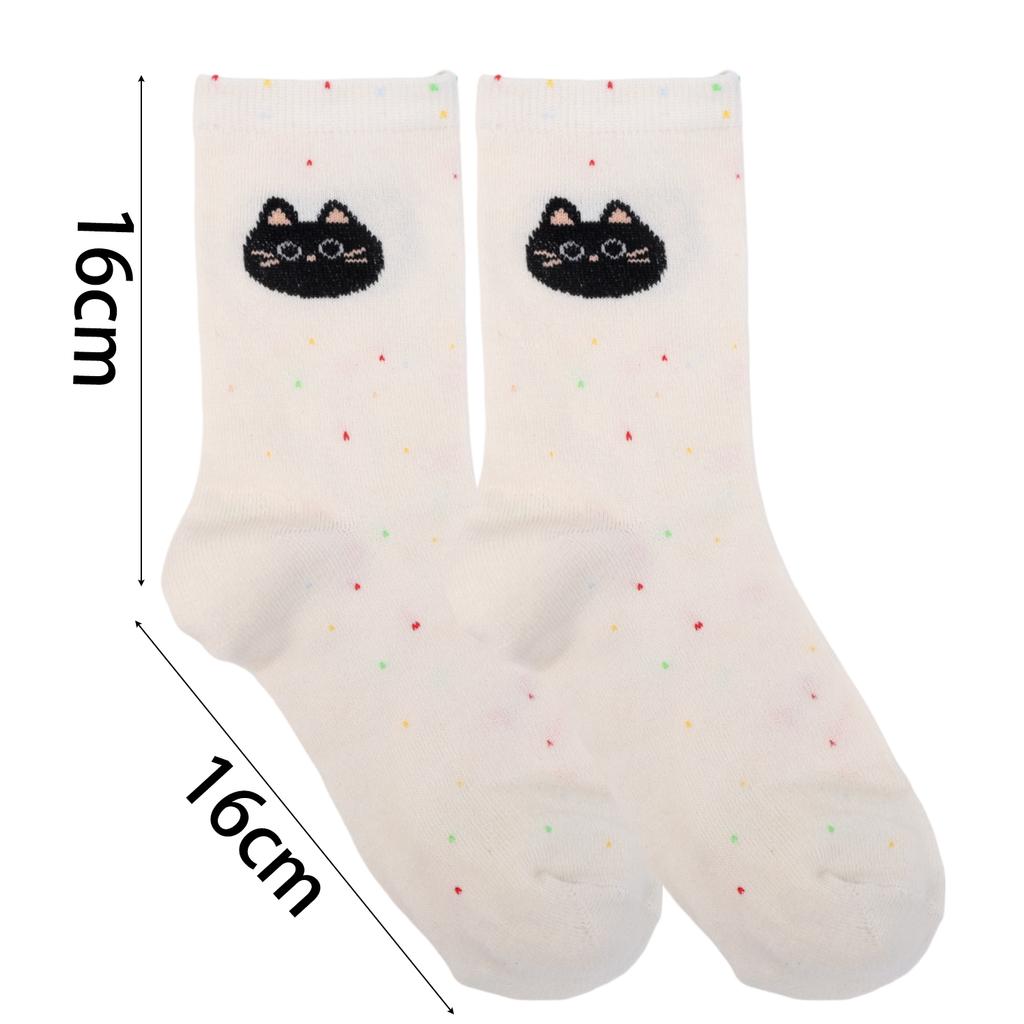 Новые осенние мультяшные носки с котиками для женщин, милые носки с котиками, милый мультяшный узор, носки средней длины, мягкие, теплые, носки до щиколотки
