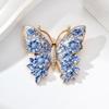 Vintage Chinese Blue White Porcelain Pattern Brooch Insect Plant Design for Collection Clothing Lapel Pin Gift