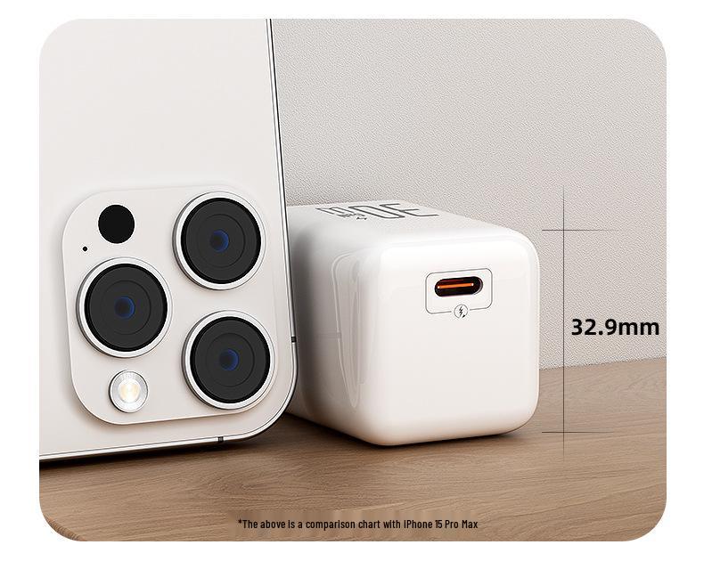 30-ваттное GaN быстрое зарядное устройство для Apple 8-16, компактная головка-зарядка USB-C Jelly