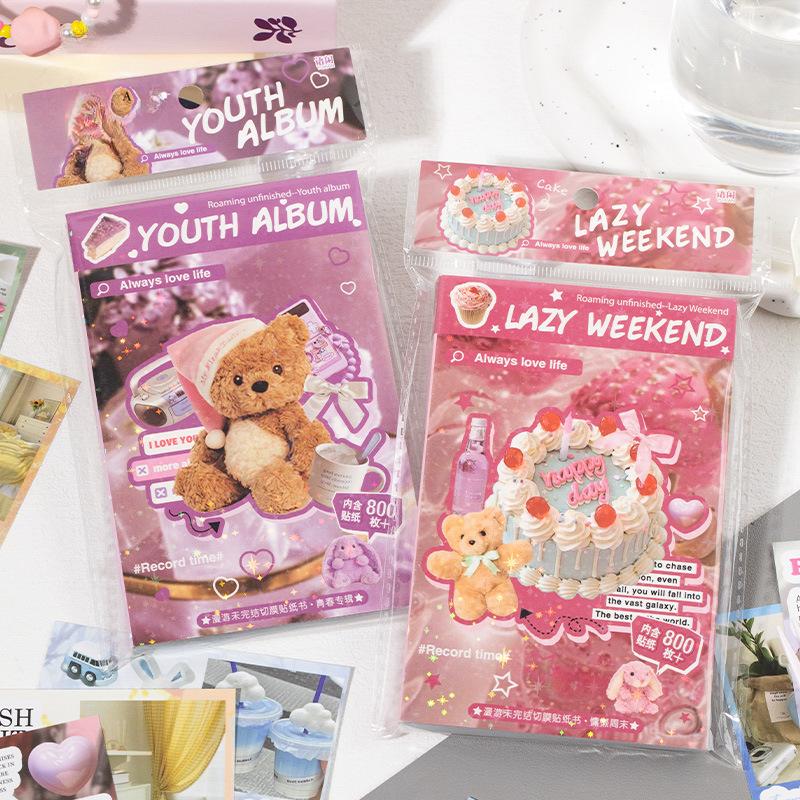 Creative Design Vintage Scrapbook Journal Sticker Kawaii Japanese Cartoon Cake Stationery Sticker DIY Decor Sticker Kids Gift