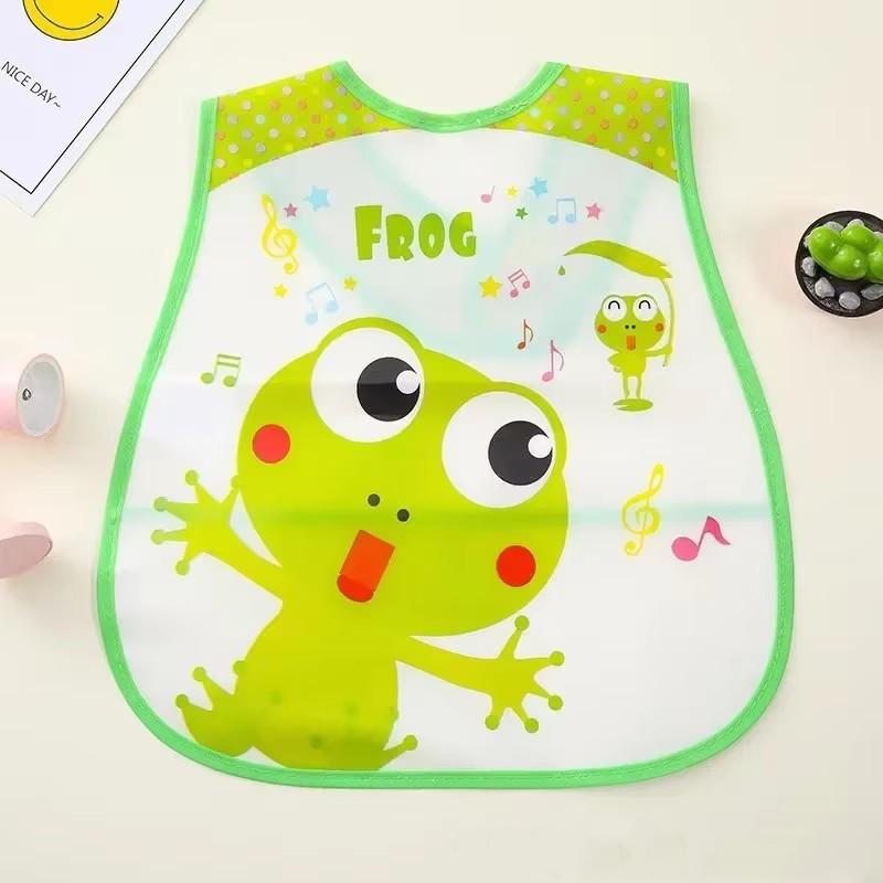 Reusable Baby Waterproof Bib Cartoon EVA Saliva Towel Anti Dirty Apron Feeding Drool Towel for 1-3 Years Old Choldren