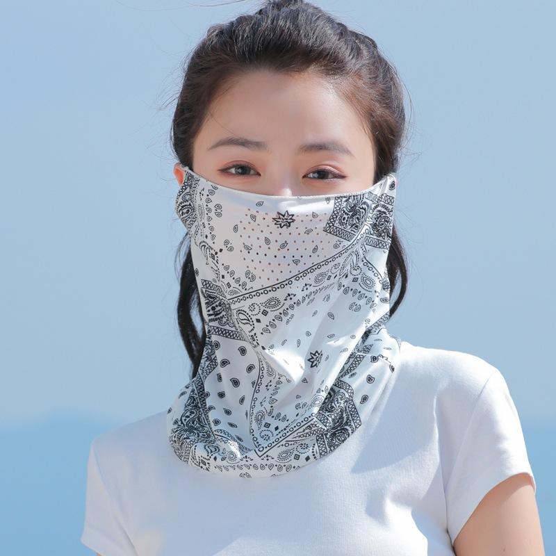 Outdoor Ice Silk Face Mask Multi-Wear Ear Loop Head Scarf for Men Women Cycling Sun Protection Summer Breathable Face Cover