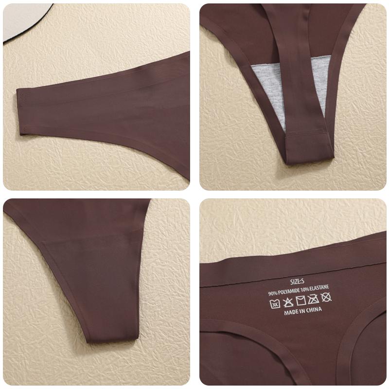 FINETOO 3шт бесшовные женские стринги сексуальные женские трусики шелковое атласное нижнее белье стринги с низкой талией невидимые трусы T-Back Hot