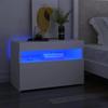 VidaXL Bedside Tables with LED Lights 2 Pcs, Nightstands with Storage, Bedside Cabinets, Bedroom Furniture, 3082775