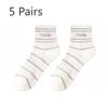 5 пар женских летних тонких новых носков-труб из чистого хлопка с дезодорирующим эффектом и дышащими свойствами