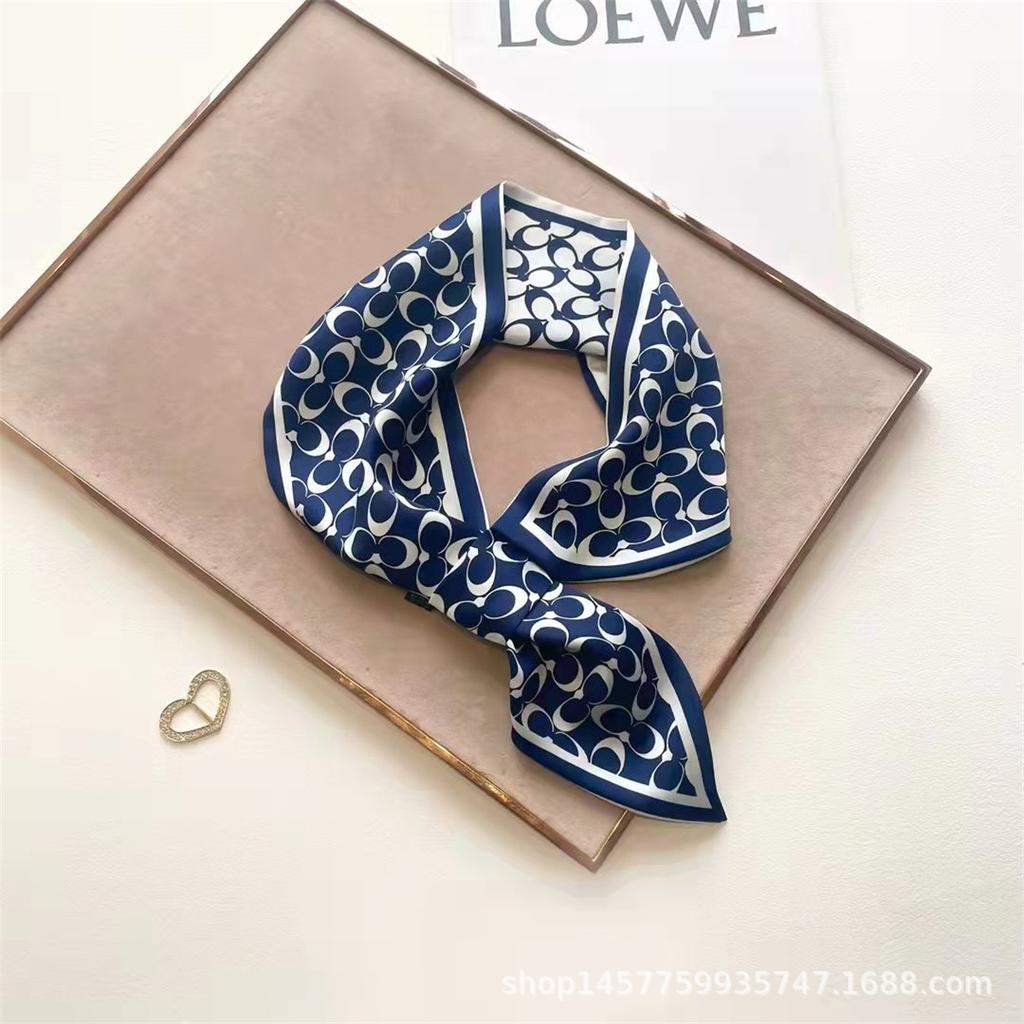 Silk Scarf Small Long Square Scarf Women'S High-End Neck Protection Scarf Professional Matching Shirt Scarf