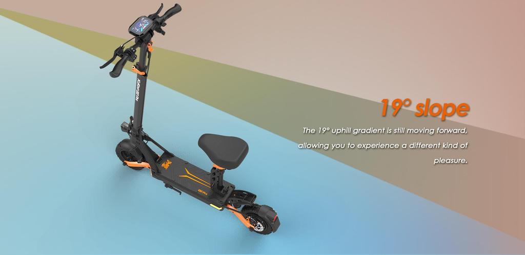 Складной электрический самокат KuKirin G2 Pro, двигатель 600 Вт, аккумулятор 48 В 15,6 Ач, максимальная скорость 45 км/ч, запас хода 58 км, 9-дюймовые колеса