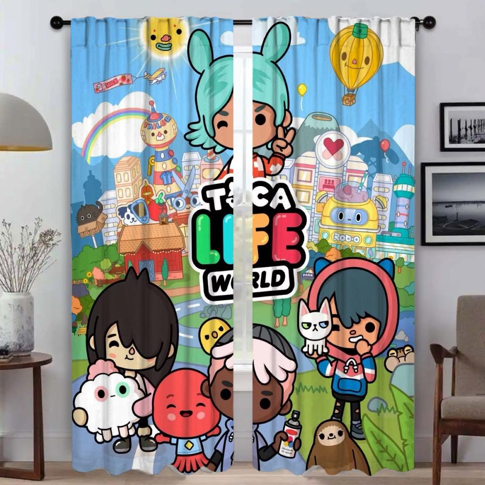 Занавеска-перегородка Tocas Life World для комнаты, 2 панели, домашние интерьерные шторы, украшение на Хэллоуин, шторы, тюль для спальни