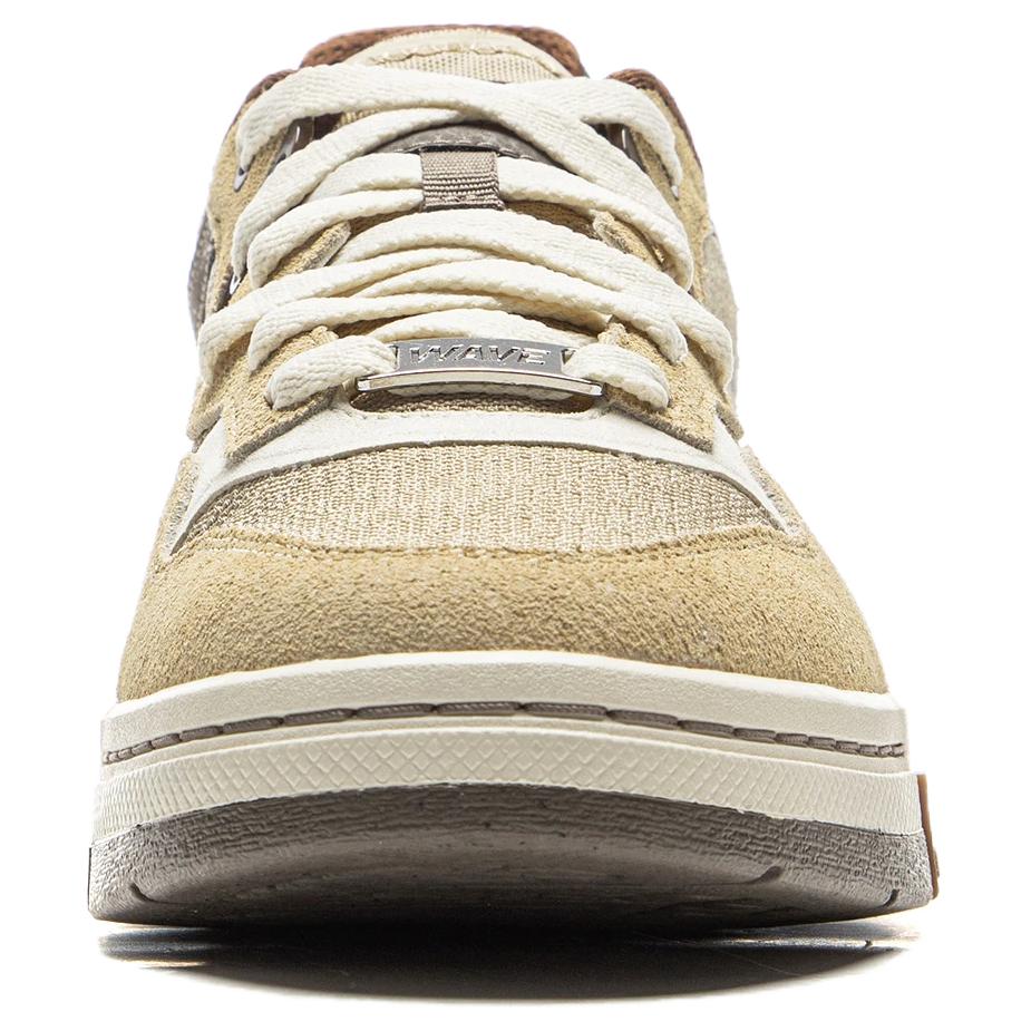 Li Ning Weiw Pro Trendy Versatile Durable Low-Top Skate Shoes Unisex Sneaker Khaki Palm-Brown Rice-Paper-White AECV007-4