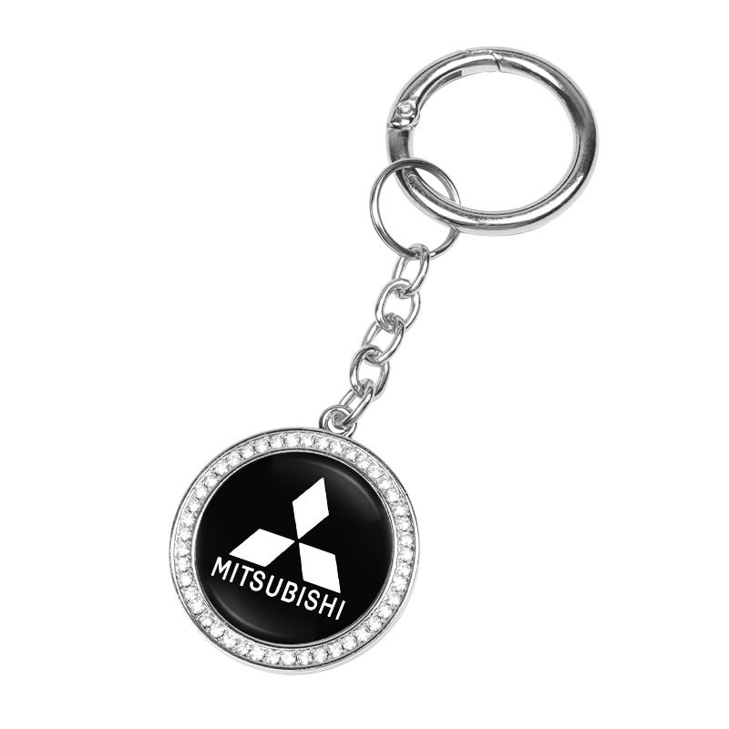 Diamond Car Key Ring Key Chain Auto Accessories For Mitsubishi Lancer Ralliart ASX Mirage Pajero Xpander Attrage L200 Eclipse