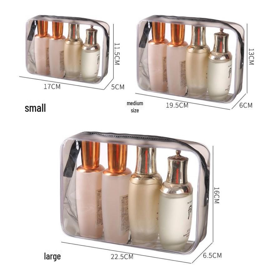 Набор из трех водонепроницаемых косметичек из ПВХ - большая вместимость, переносное хранилище для туалетных принадлежностей с застежкой-молнией