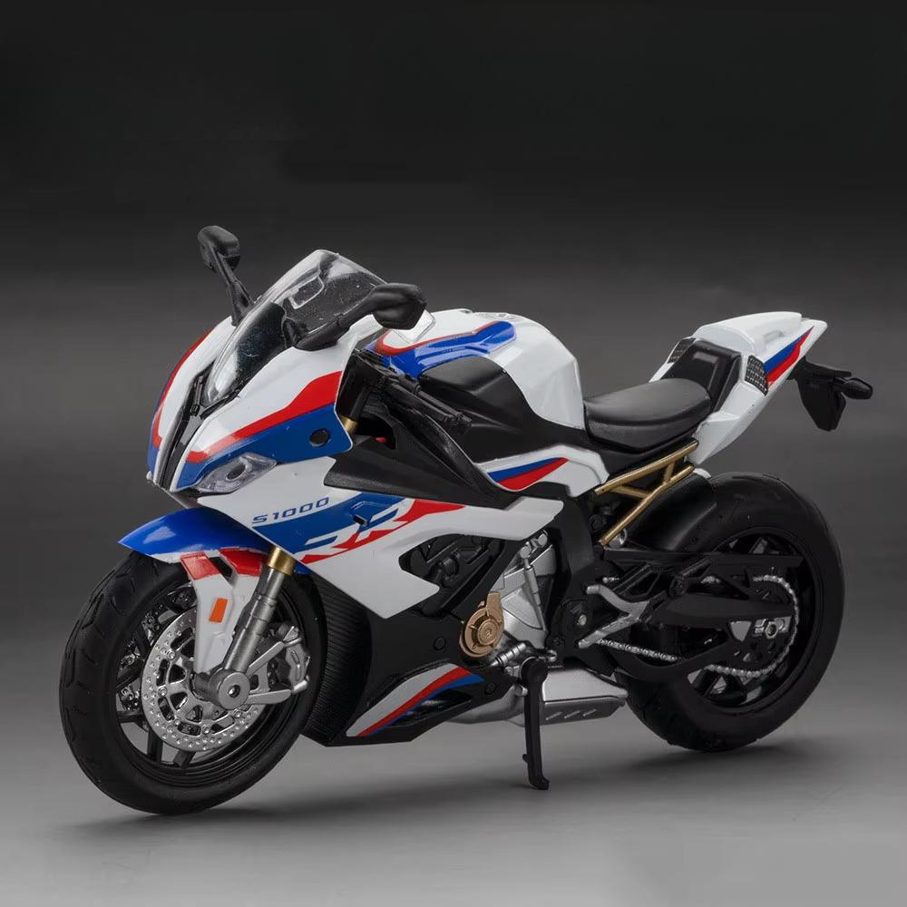 1:12 Kawasaki 400 H2r S1000rr Model Motorcycle Toys Alloy Diecast Car Front Wheel Steering With Light Motorbike Toy For Kid Gift