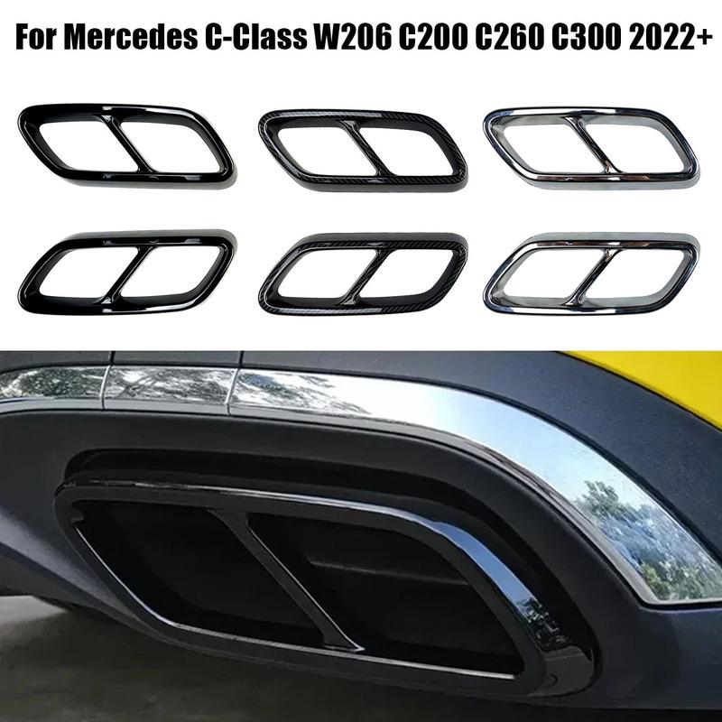 Car Exhaust Tailpipe Trim Decorative Frame for Mercedes C-Class W206 C200 C260 C300 2024 2025 Car Accessory