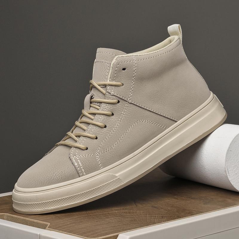 Hot Sale Stylish Men's Boots Genuine Leather Ankle Boots Fashion British Trend Male Vulcanized Shoes Non-Slip Outdoor Walk Shoes