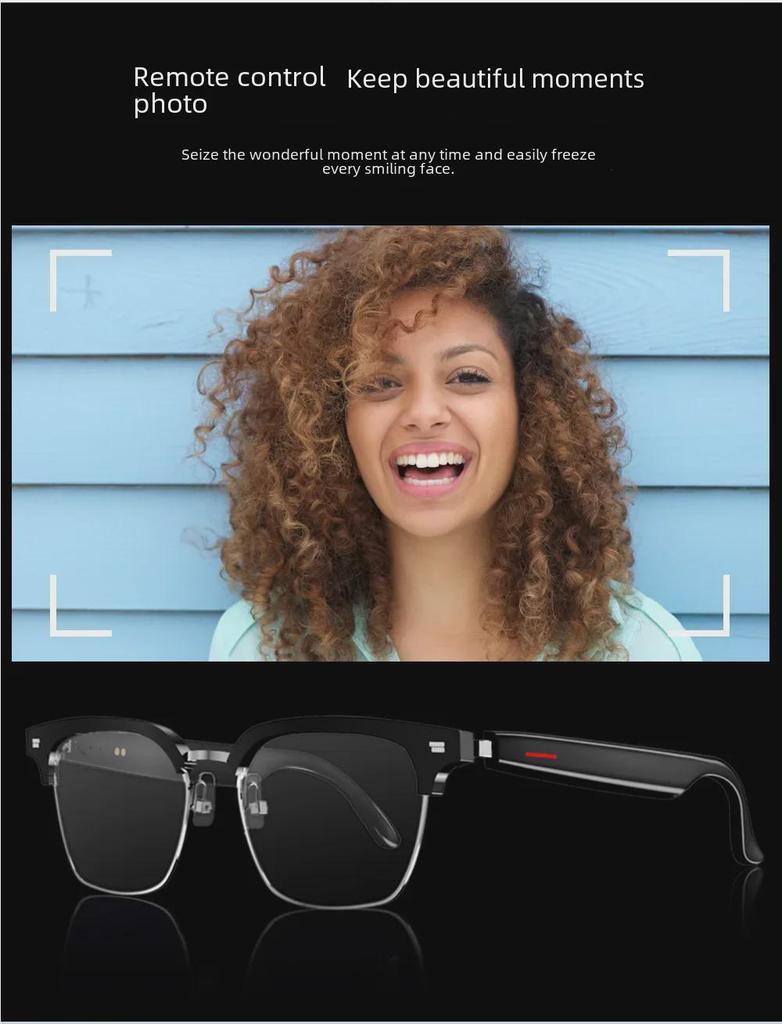 E13 Bluetooth Smart Glasses: Anti-Blue Light, Polarized, Semi-Open Sunglasses with Interchangeable Lenses for Calls & Music