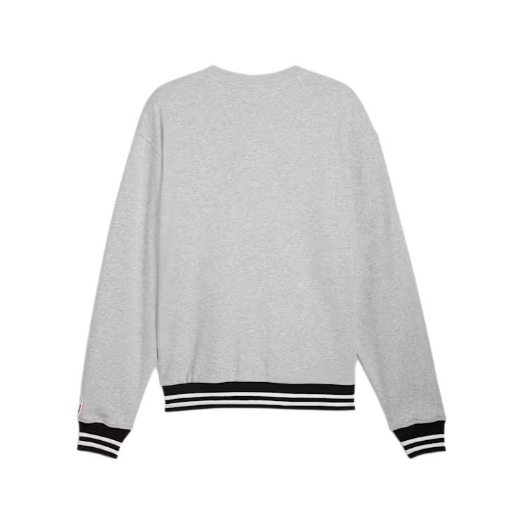 Puma Champs Crew Культура баскетбола Принт с надписью Свитшот с круглым вырезом и длинными рукавами Мужской свитшот Светло-серый Камень-Цветок 627209-01