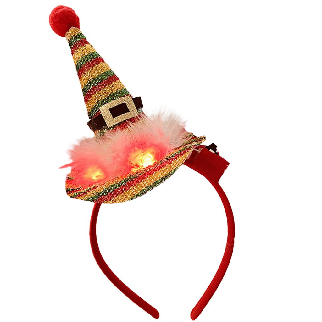 Светодиодный светящийся рождественский ободок для волос для всех возрастов, ободок для волос для новогодней вечеринки, праздничные аксессуары для вечеринки, праздничные украшения для волос