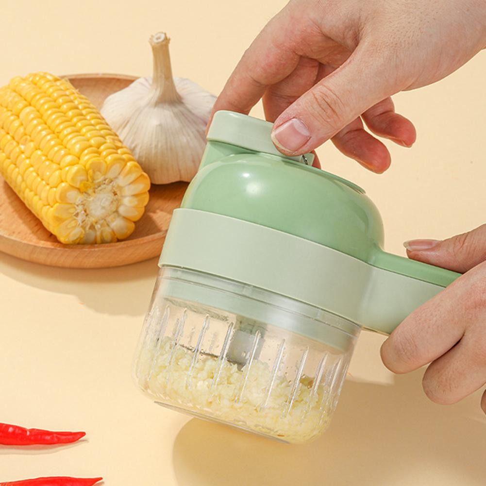 Multifunctional Electric Vegetable Cutter Slicer Rechargeable Garlic Mud Masher Garlic Chopper Cutting Pressing Mixer Food Slice