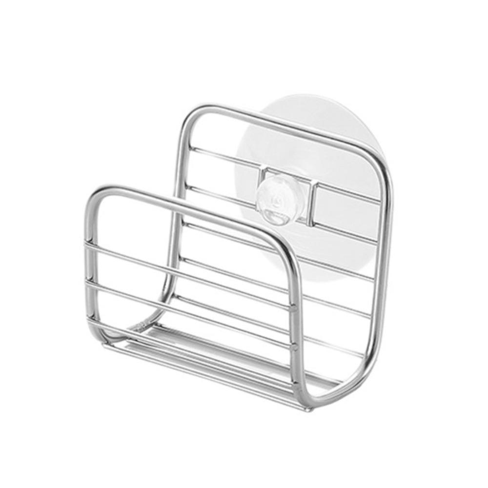 Stainless Steel Sink Storage Holder Suction Cup Dishcloth Stand Sponge Drain Rack  Bathroom