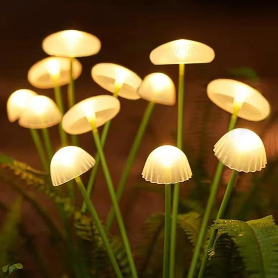 Светодиодные солнечные садовые фонари, водонепроницаемая уличная гирлянда в виде грибов на солнечной батарее для декора двора, патио, дорожки