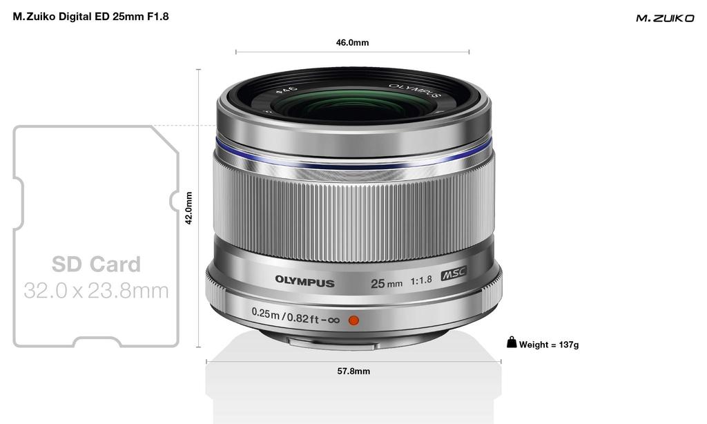 OM DIGITAL 25mm Silver Prime Lens for Micro Four Thirds SYSTEM/Olympus M.ZUIKO F1.8