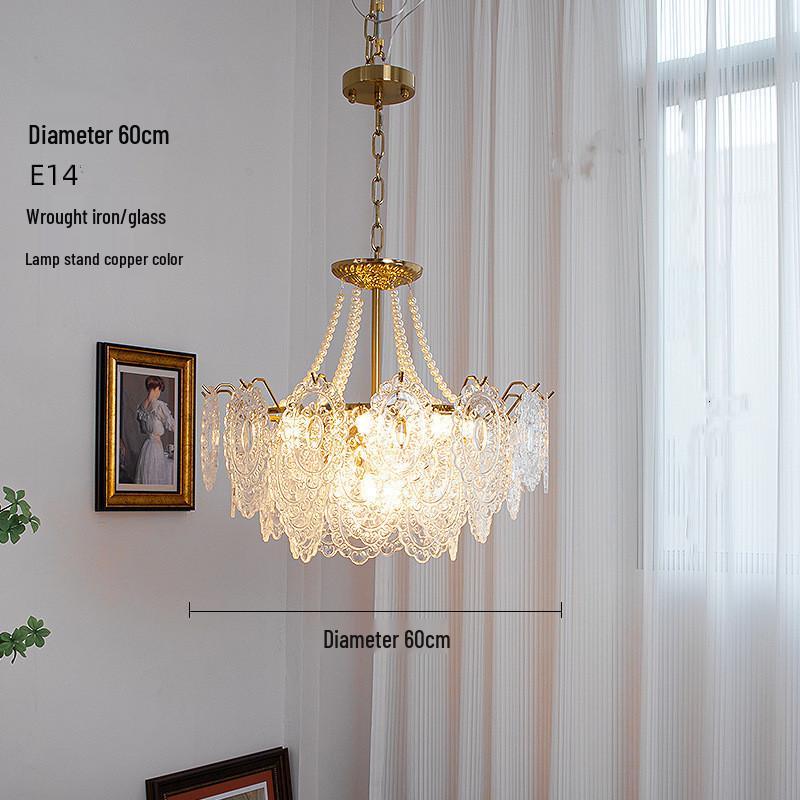 European-Style Postmodern Minimalist Crystal Chandelier for Living Room, Bedroom, or Dining Room