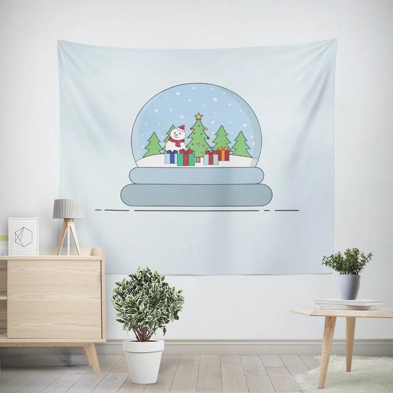 Рождество Новый год Хрустальный шар Снеговик Рождественская елка Узор Гостиная Спальня Декоративный гобелен