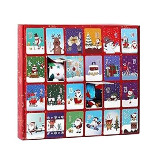 12/24 пары рождественских носков с обратным отсчетом, красочный мультяшный принт, праздничный комплект носков, 12 дней Рождества, адвент-календарь, носки средней длины