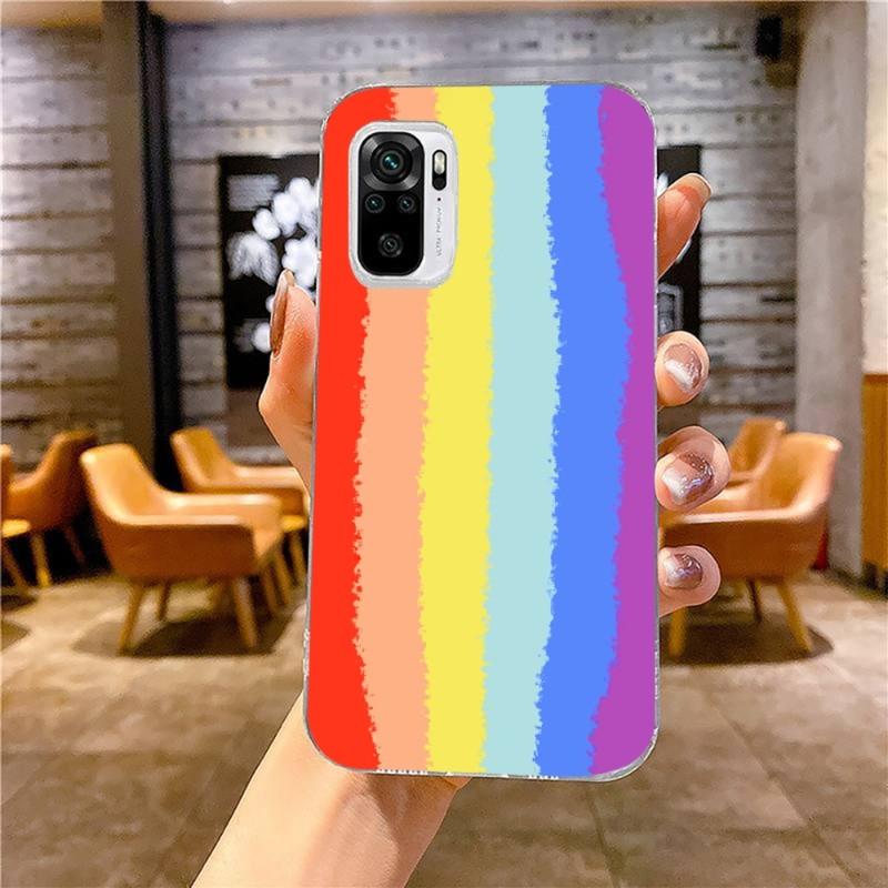 Чехол для телефона с красочным рисунком Rainbow Art для Xiaomi 12 11T 10 9 Redmi Note 11 10 10S Pro Redmi 9 9A 8, прозрачный чехол для телефона