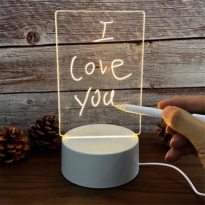 Прозрачные светящиеся светодиодные ночники USB светящиеся акриловые ночники стираемые доски для записей календарь настольные украшения
